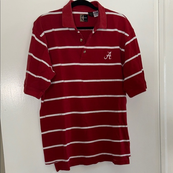 Chiliwear Other - Men's Crimson Polo Shirt with White Stripes